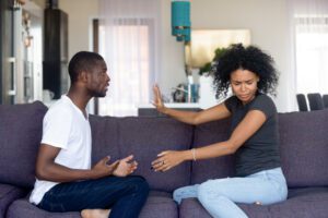 A couple discussing a few reasons why their casual dating relationship is becoming toxic